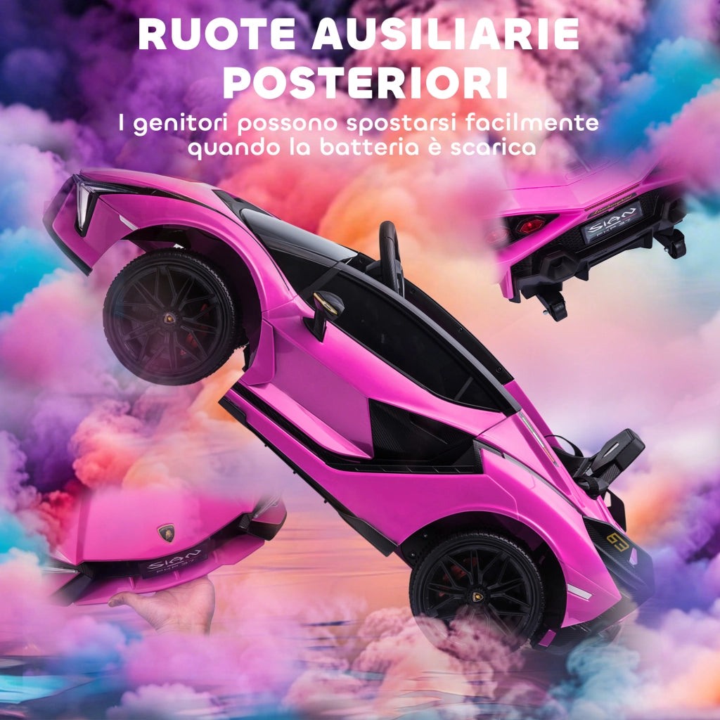 Auto Elettrica Bambini Lamborghini 12V con Telecomando ¨C Minimal ¨C Rosa
