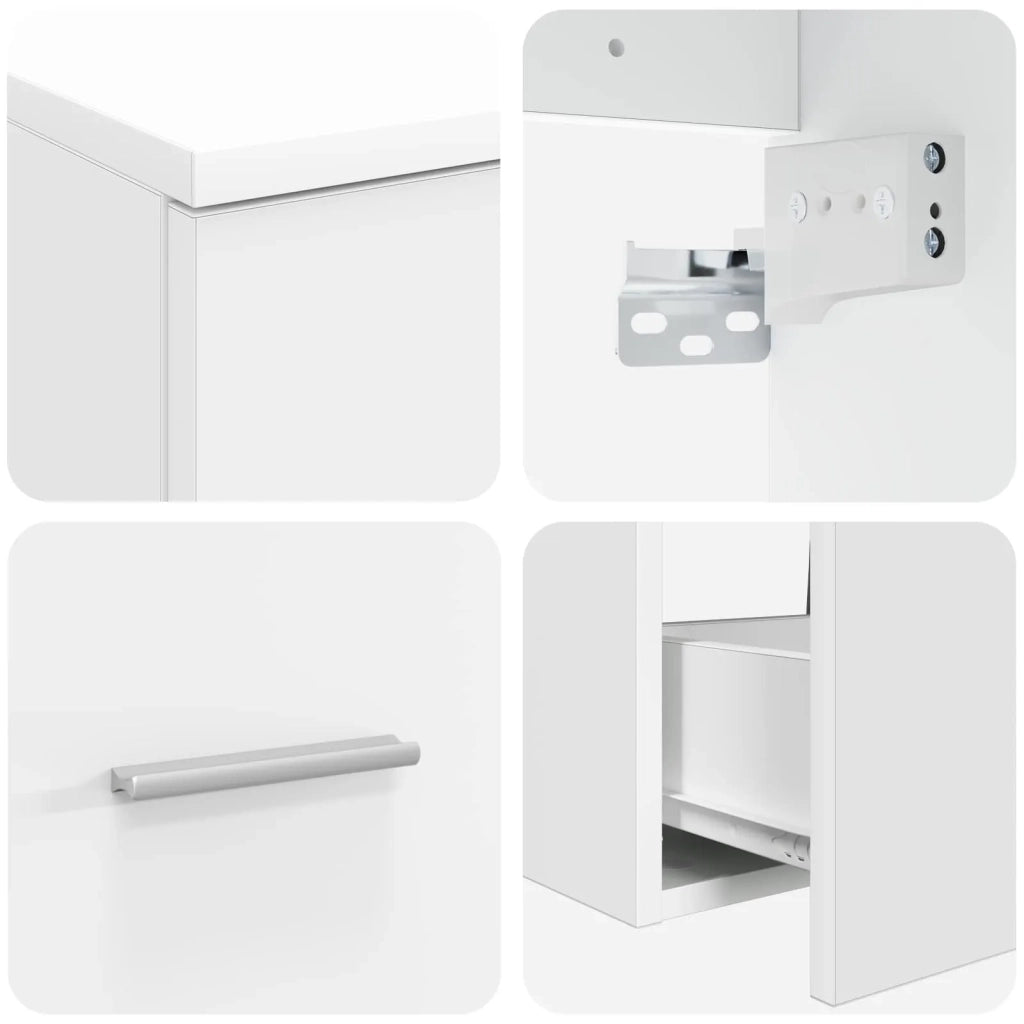 Set di mobili per il bagno 2 pz Bianco Legno ingegnerizzato 3403984