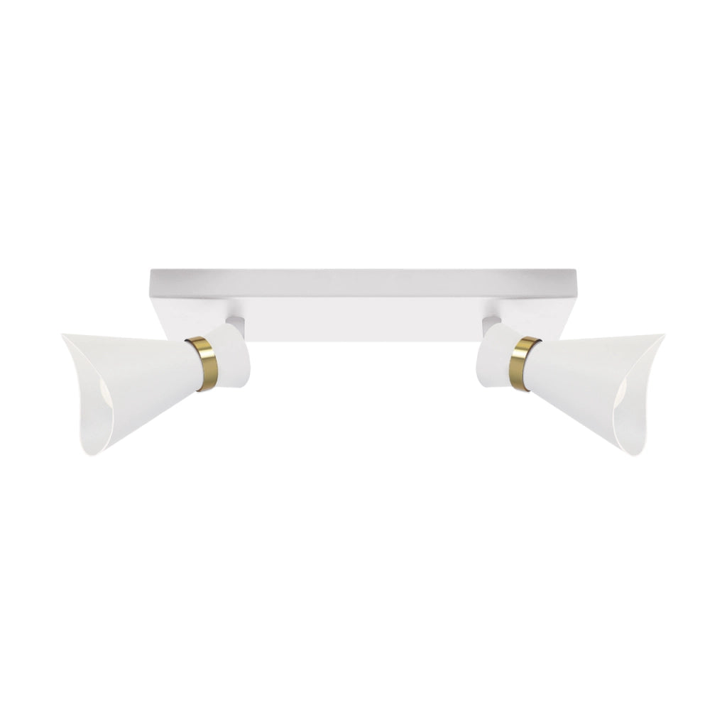 Plafoniera/applique Loreta Struhm rettangolare bianco oro 2xE14