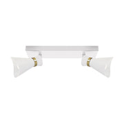 Plafoniera/applique Loreta Struhm rettangolare bianco oro 2xE14