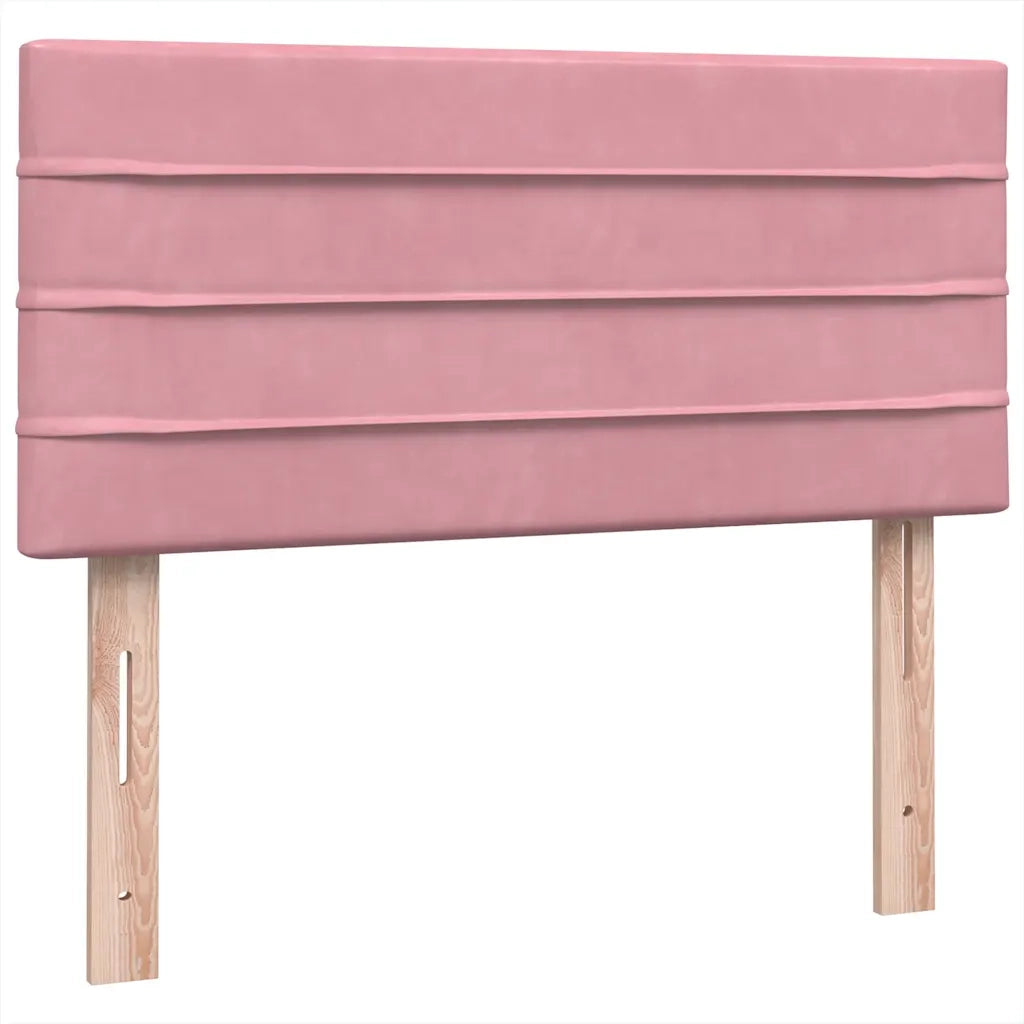 Letto a Molle con Materasso e LED Rosa 90x210 cm Velluto 3316964
