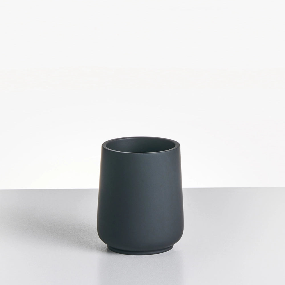 Set di 4 accessori in poliresina nera per il bagno stile elegante semplice