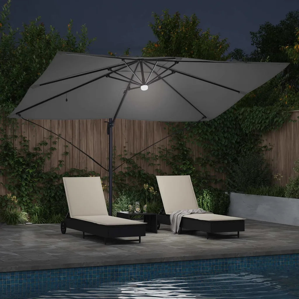Ombrello | Parasolne Antracite 351 x 250 x 253 cm Poliestere e Alluminio