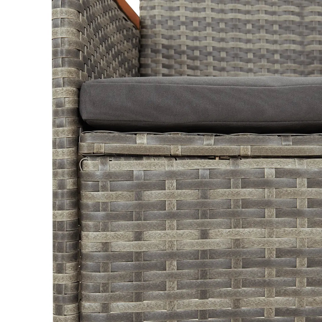 Set da Pranzo da Giardino 11pz con Cuscini in Polyrattan Grigio 3277559