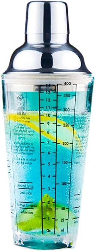 Shaker per cocktail con coperchio in acciaio inossidabile - 14oz - ideale per principianti