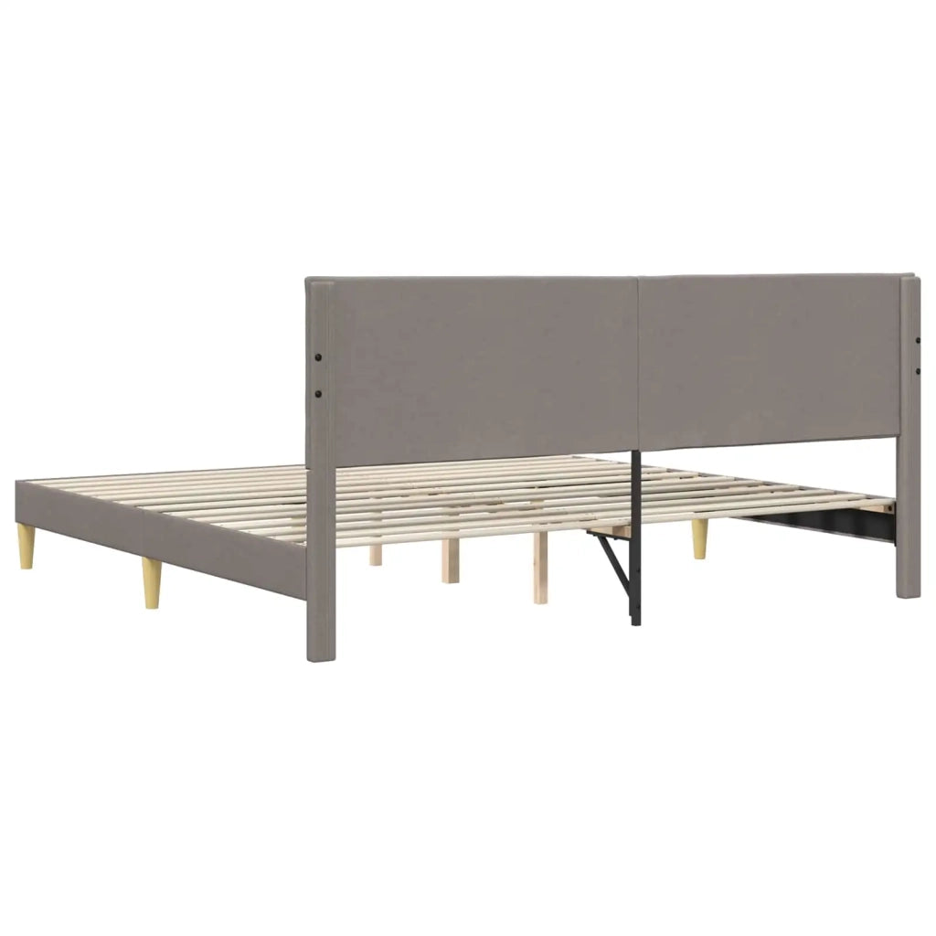 Struttura del letto con testiera-Giroletto Tortora 200 x 200 cm Tessuto 974937