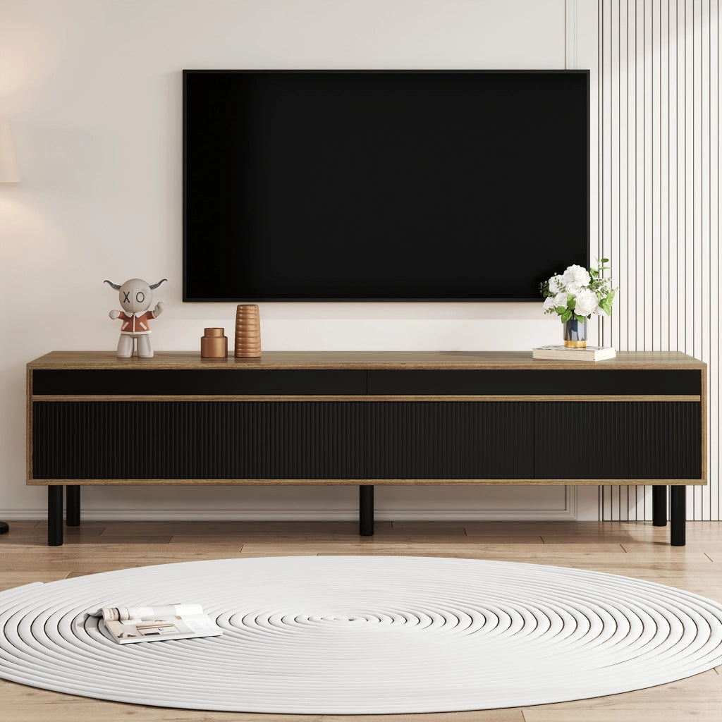 Mobile TV in truciolare nero lunghezza 170 cm
