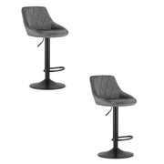 Set di 2 sgabelli da bar Kast in velluto grigio e metallo