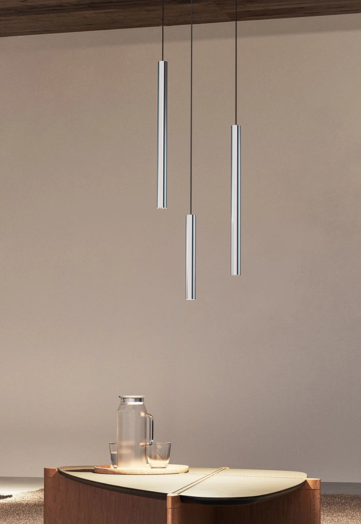 Atmos Lampada a Sospensione Slim XL LED 6W 2700K-4000K Smart Tuya Bianco Opaco, Installazione Encastrata o Superficie, Angolo 45 Gradi, UGR<19
