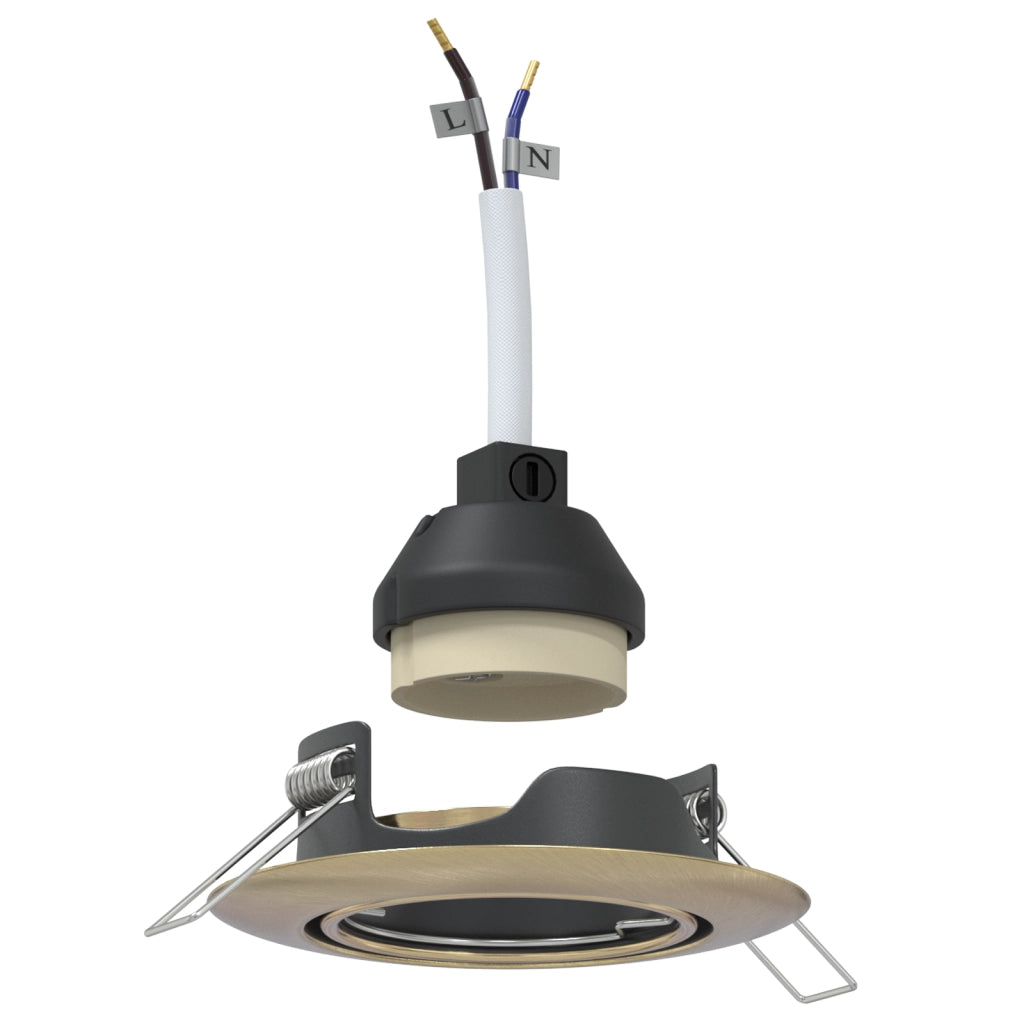 Faretti Incassati 24 pcs Rotondi GU10 Ottone Ã˜90 mm Acciaio