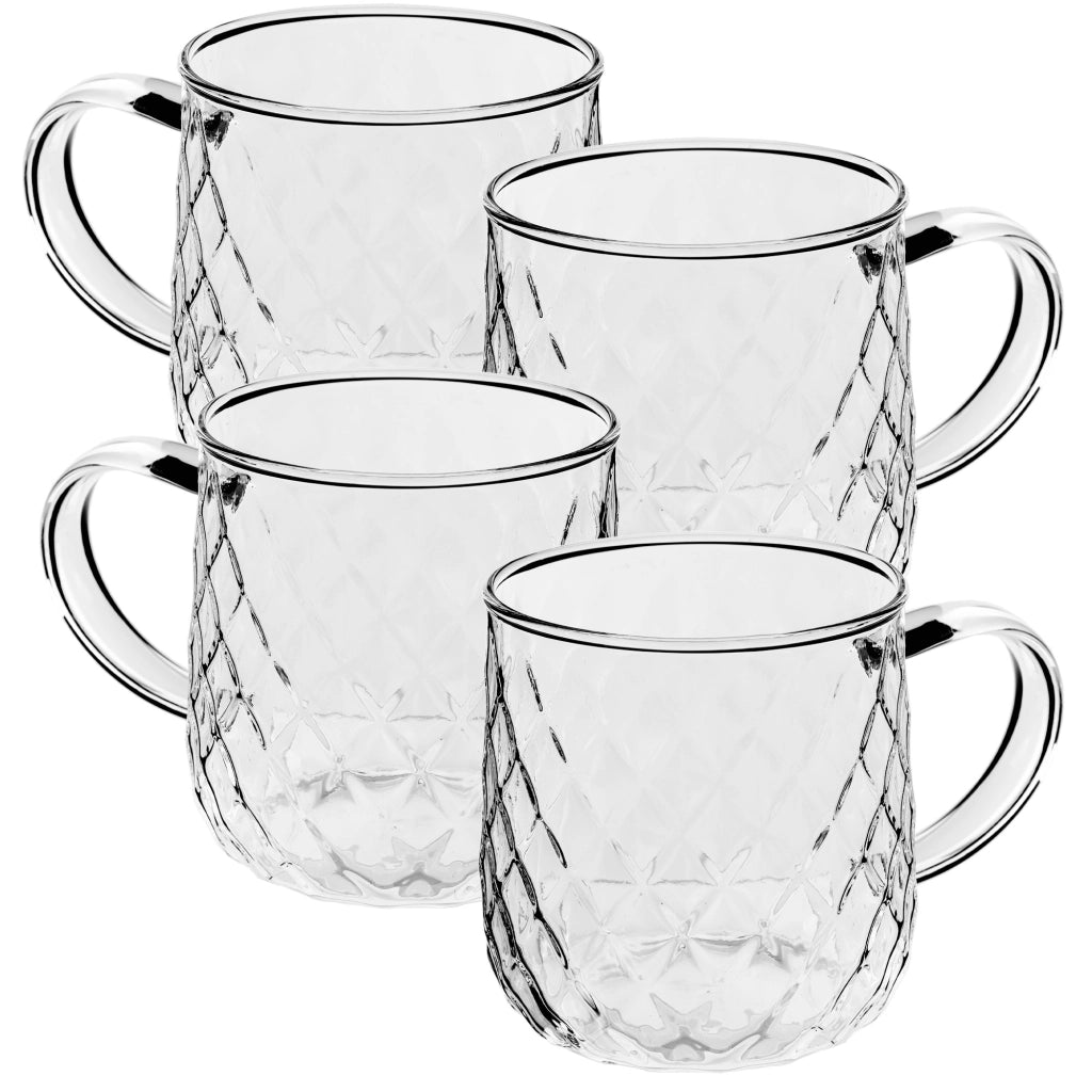 Set di 4 bicchieri da tè KADAX con manico per caffè, 350 ml.
