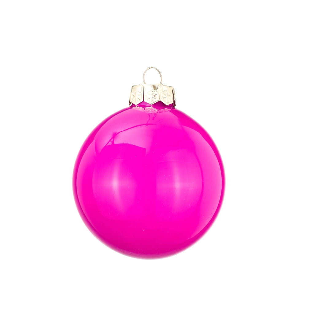 Box 16 sfere in vetro magenta