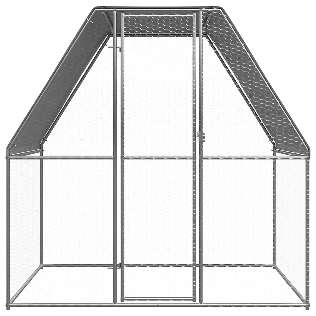 Gabbia per Polli Argento e Grigio 2x2x2 m in Acciaio Zincatocod mxl 87694