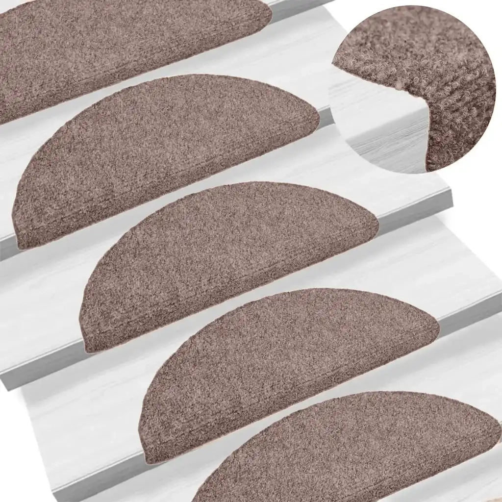 Tappetini per scale autoadesivi 20 pz 65x21x4 cm Marrone Chiaro semicircolari grandi 3365643