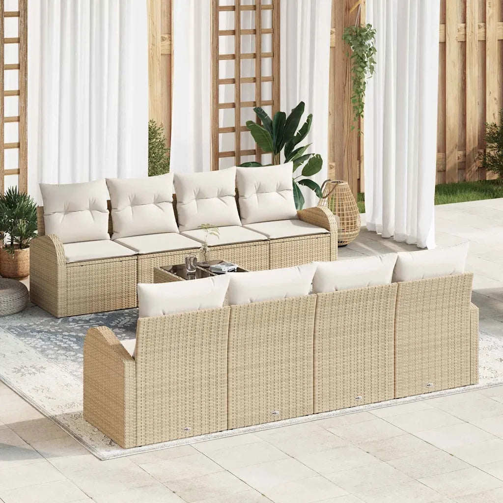 Set Divano da Giardino Beige 55 x 55 x 37 cm polyrattan 3345971