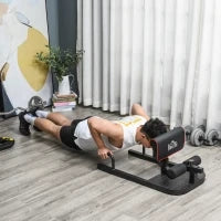Macchina Squat 3 in 1, Macchina per Deep Sissy Squat Sit Up Push Up Regolabile Acciaio, Multifunzione, per Fitness, Allenamento, Leg Press, Addominali e Flessioni, Nero