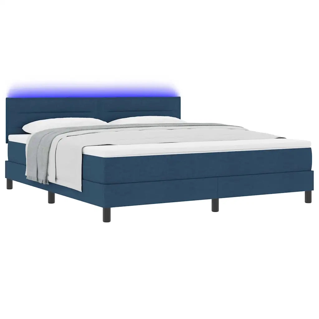 Letto a molle con materasso con led Blu 180 x 200 cm Tessuto 3342155