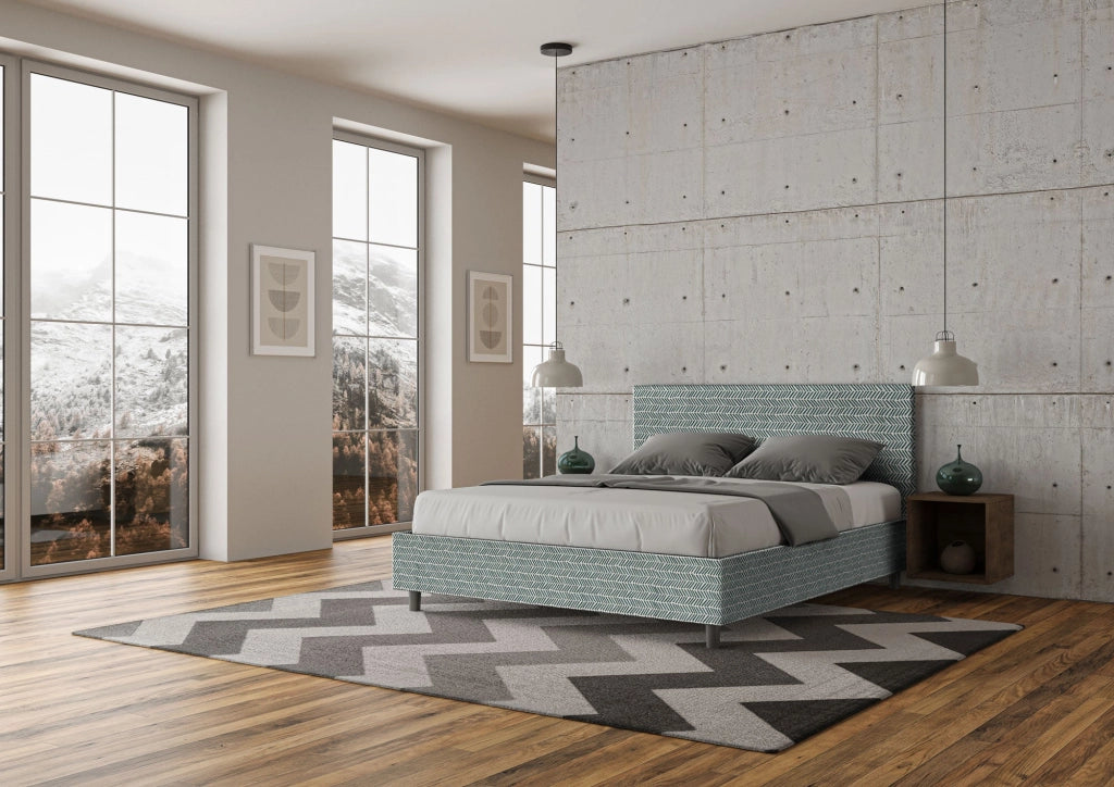 Letto Matrimoniale 160x190 cm con Rete Adele Aragona 7 Azzurro