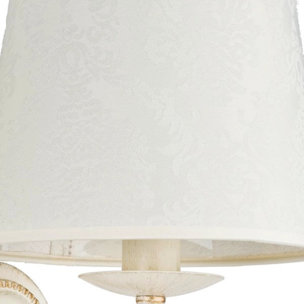 Applique retro bianca Roksana con paralume 1xE14 10W