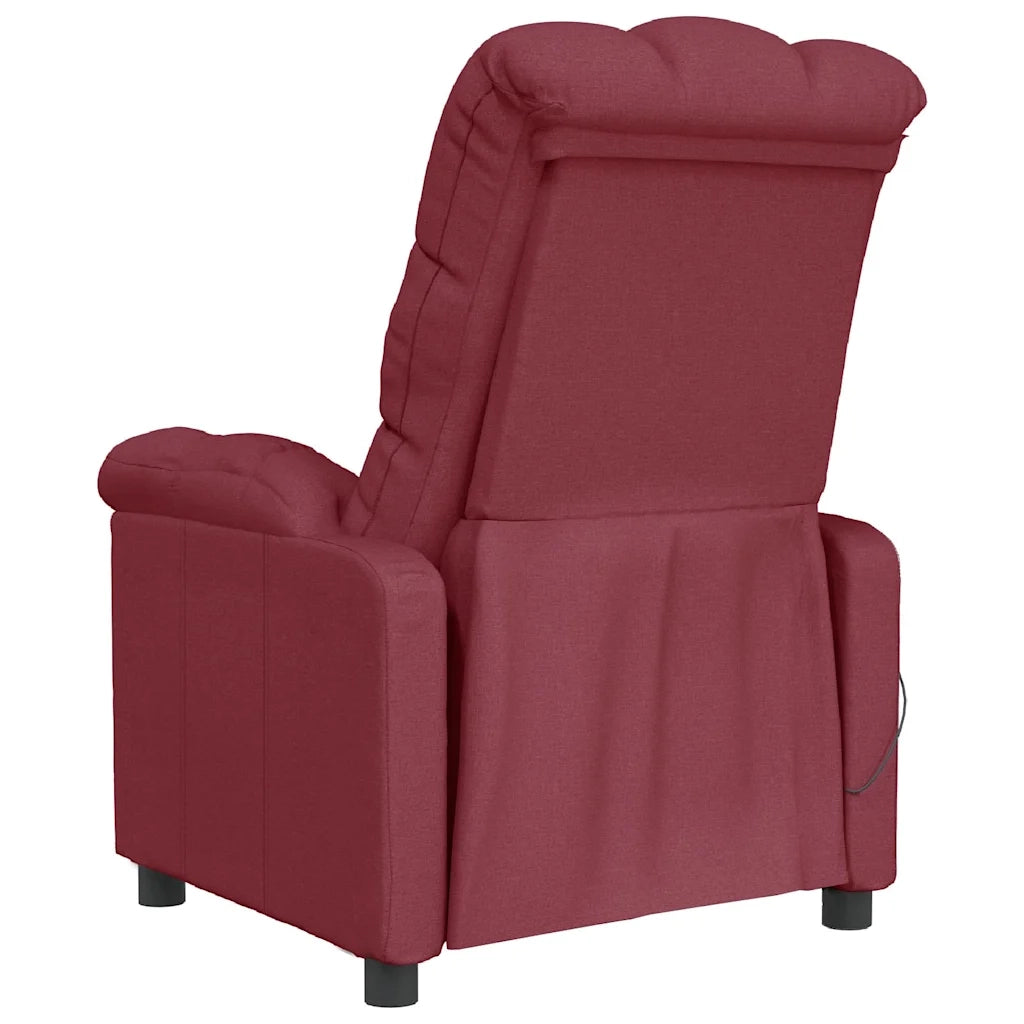 Poltrona Massaggiante Elettrica Rosso Vino in Tessuto 289809