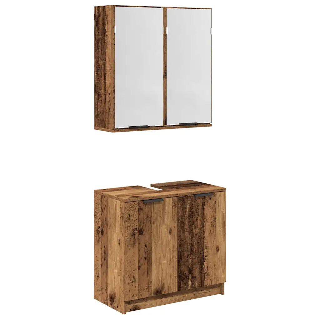 Set di Armadi da Bagno | Armadio da bagno Legno vecchio Legno multistrato