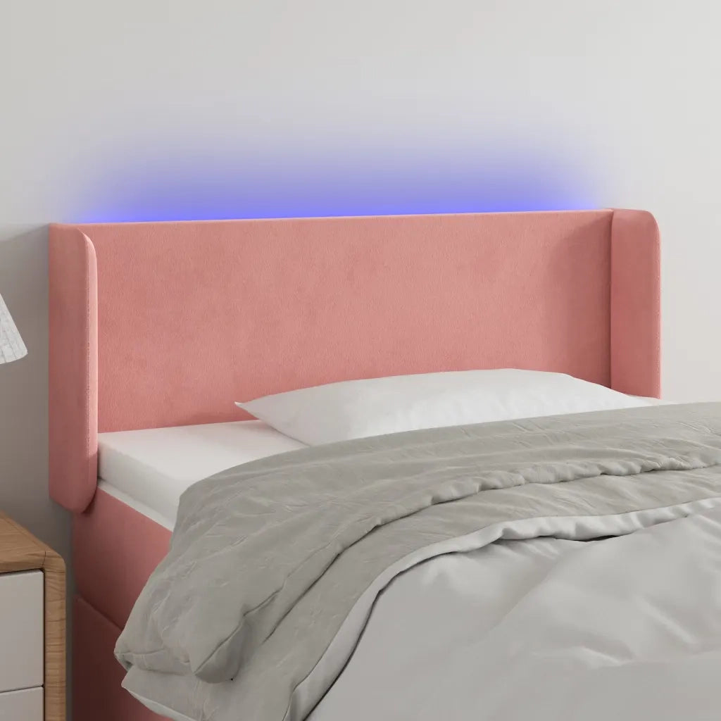 Testiera | Testata a LED Rosa 83x16x78/88 cm in Velluto