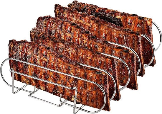 Sostituto di Braccio per Spare Ribs per il Grilling - multifunzionale e in Metallo - Argento