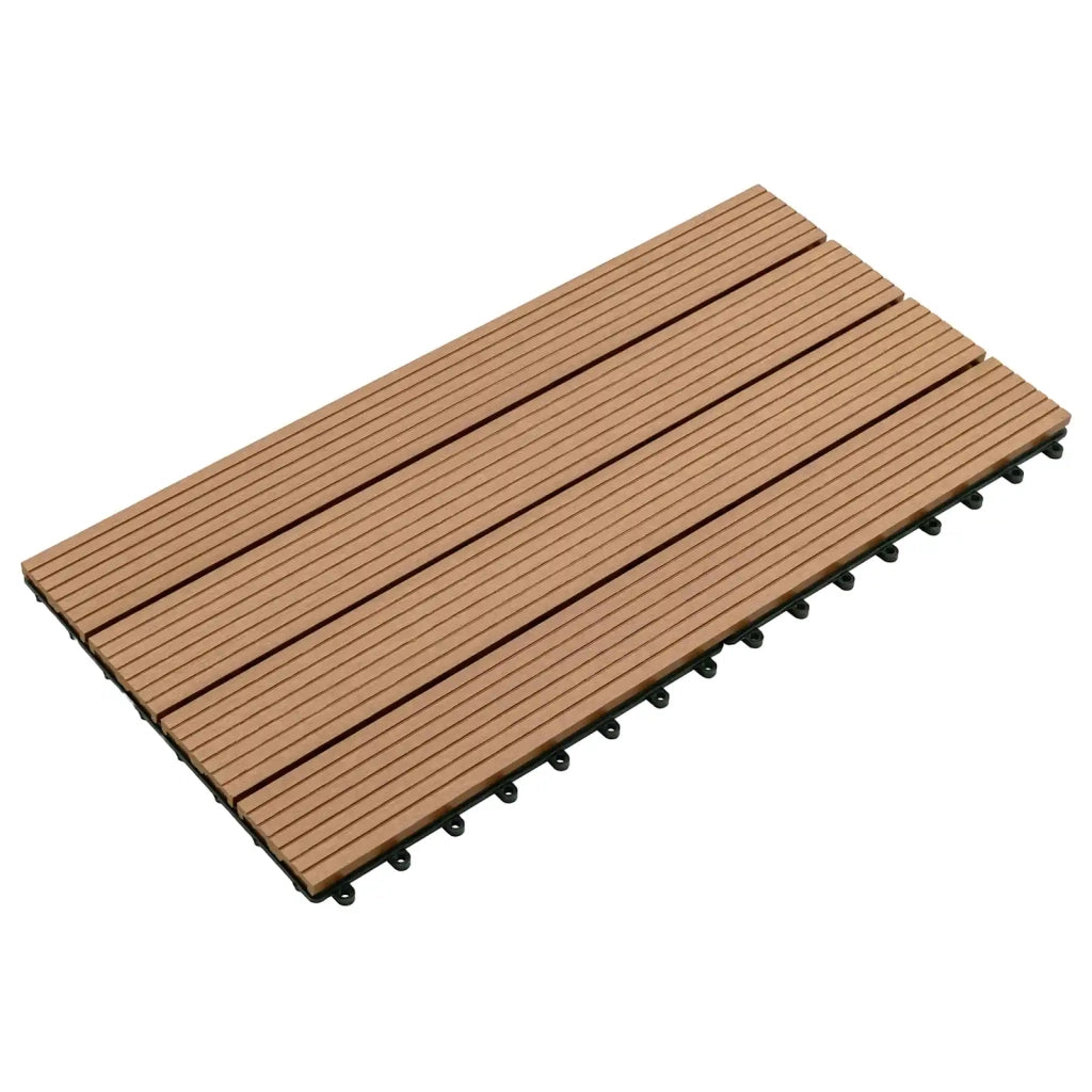 Piastrella per Decking 6 pz Marrone 60 x 30 cm WPC CFW1542398