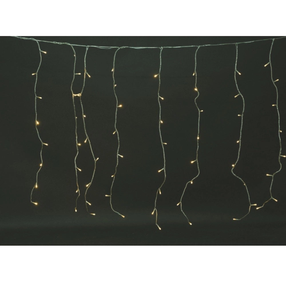 Tenda luminosa colore bianco caldo 288 luci effetto pioggia 8 funzioni per esterno 6 x 1 metro Euronatale