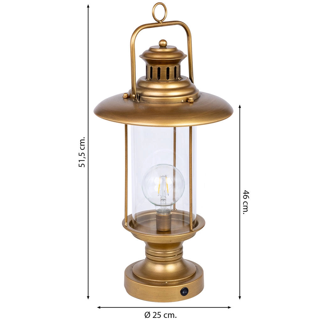 Lampada da tavolo metallo 25x25x46/51.5h cm