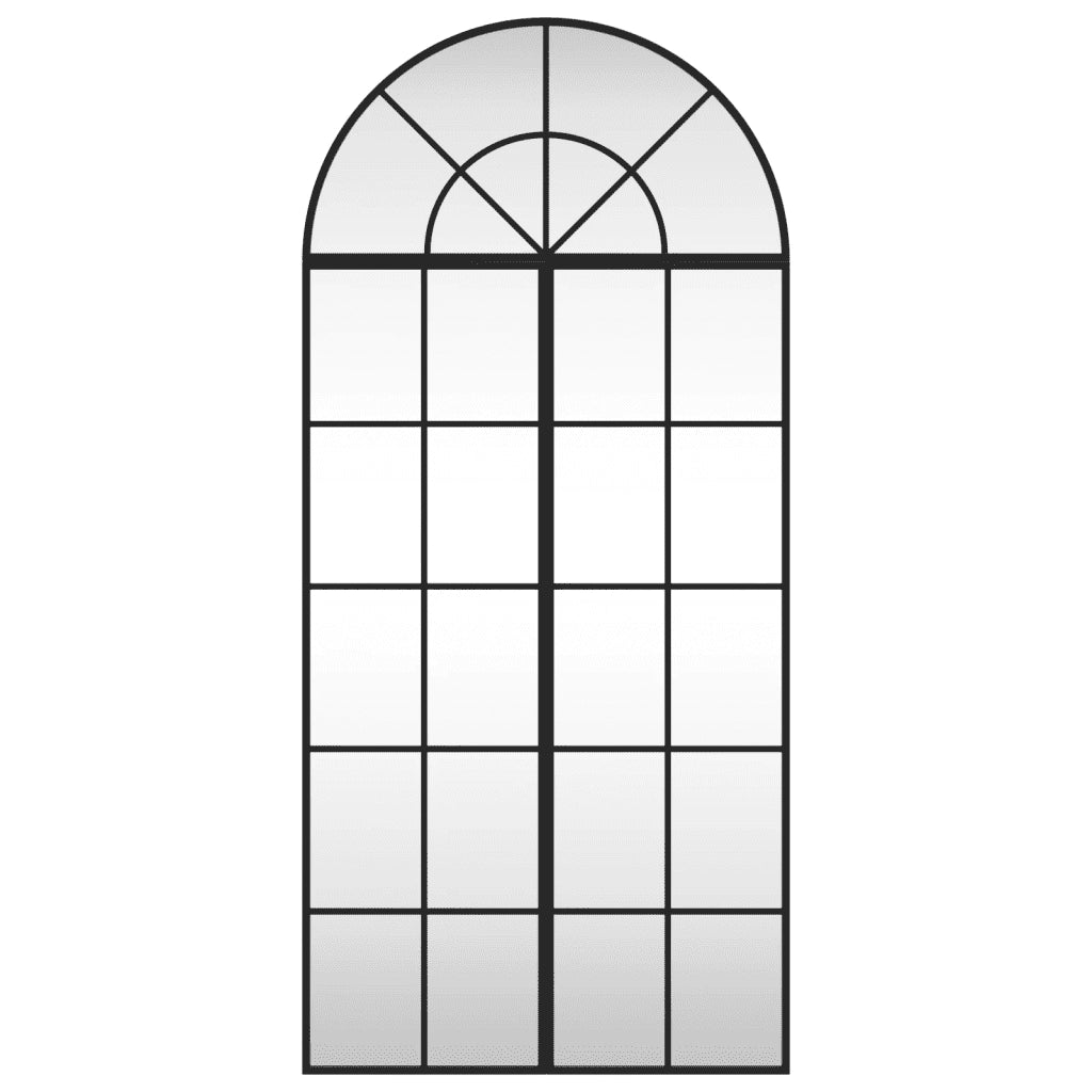 Specchio da Parete-Specchio a Muro-Specchio Decorativo Nero 60x130 cm Arco in Ferro