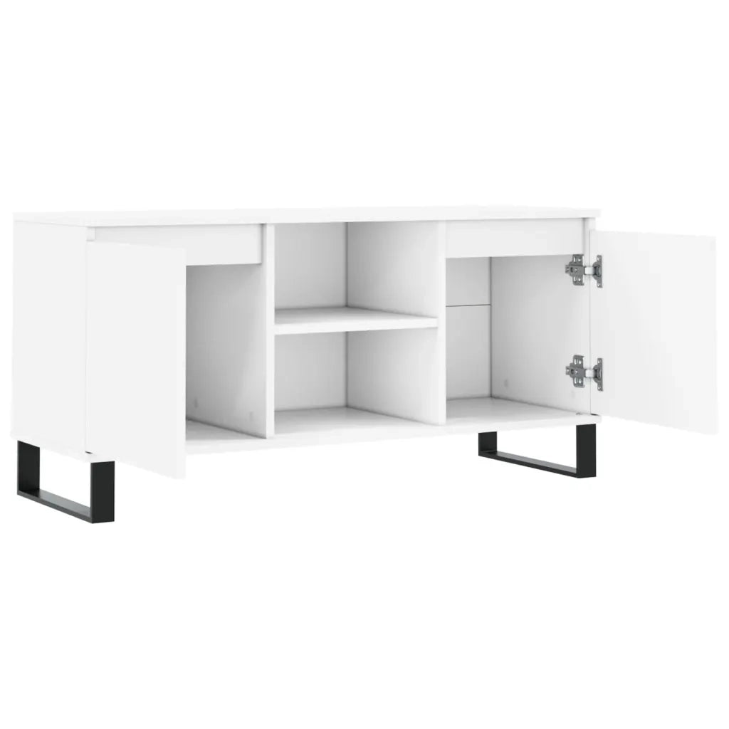 Mobile Porta TV-Credenza TV Bianco 104x35x50 cm in Legno Multistrato 705609