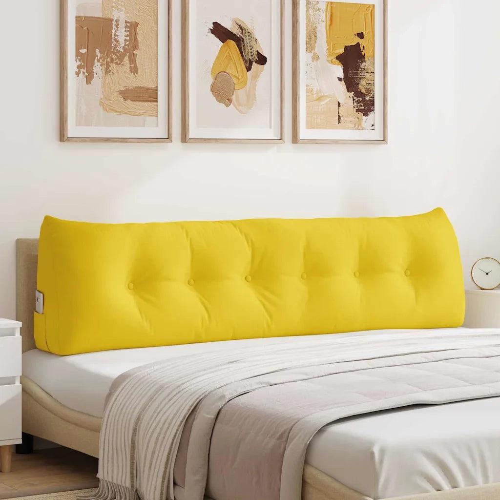Cuscino per Schiena Giallo Chiaro 180 x 24 x 50 cm Tessuto 42014566