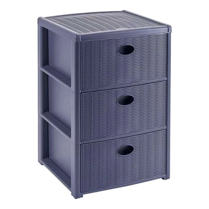 Stefanplast 304659 Elegance Cassettiera 3 cassetti in polipropilene con ruote colore Blu Navy