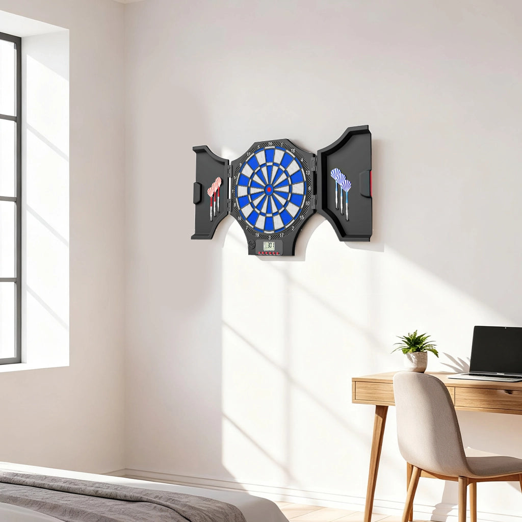 Bersaglio Elettronico per Freccette con 31 Giochi ¨C zephmum ¨C Nero 2 Porte Pieghevole