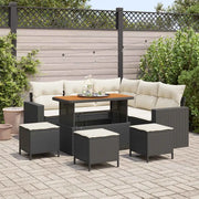 Set Divano da Giardino 10 pcs Nero e Crema polyrattan 3363570