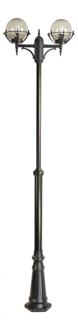 SU-MA Lanterna giardino 280cm 2 sfere nere E27 IP43