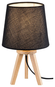 Lampada da comodino treppiede faggio nero E14 Rabalux