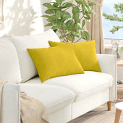 Cuscini da Divano 2 pz-Set di 2 Cuscini per Sofa Giallo 60 x 40 cm Tessuto in Cords