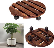Porta Pianta con Ruote - Porta Pianta con Cassetta Rotonda Porta Pianta Mover di Alta Qualità per Uso Interno-Esterno (25cm)