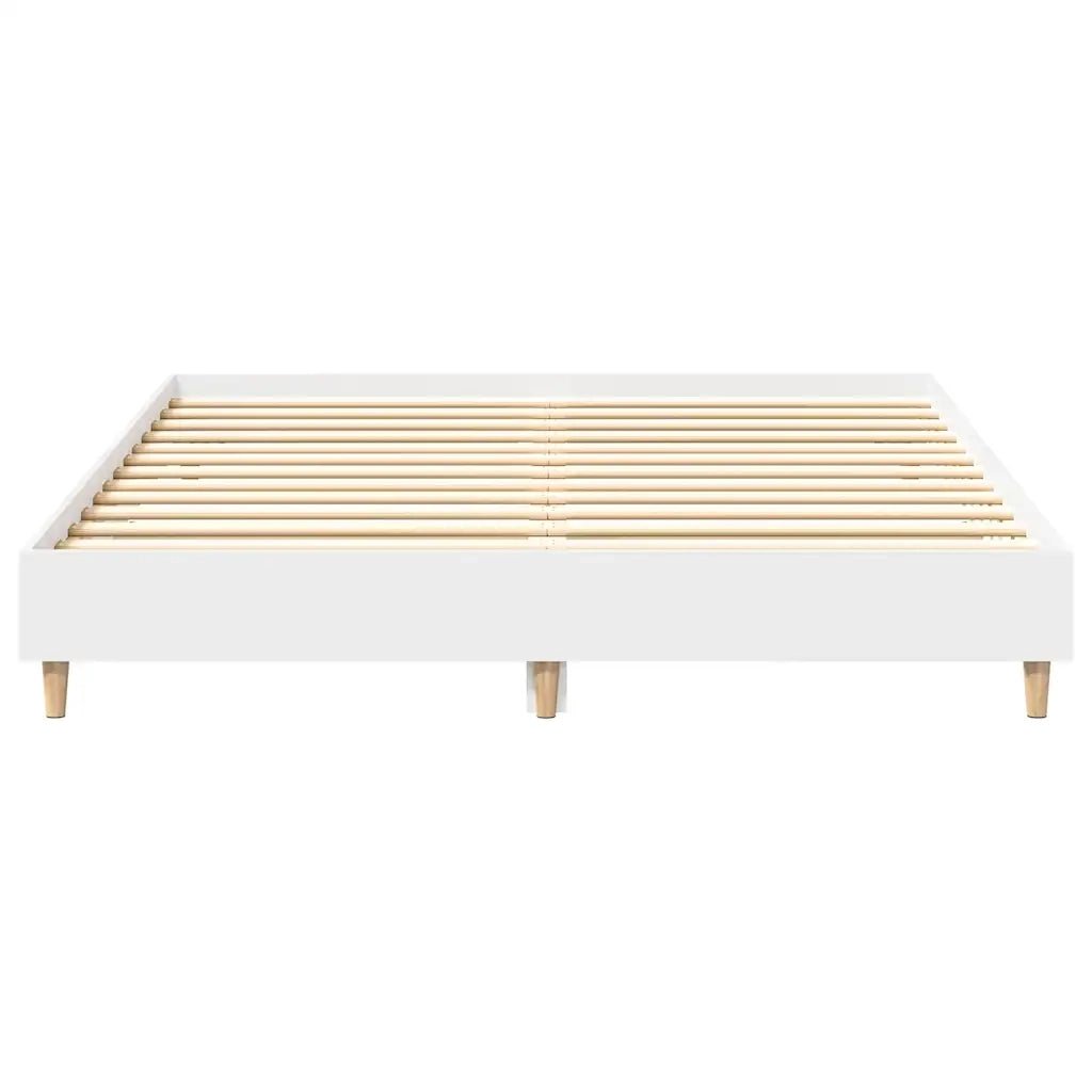 Letto matrimoniale | Letto per adulti | Giroletto senza Materasso Bianco 140x200 cm Legno Multistrato