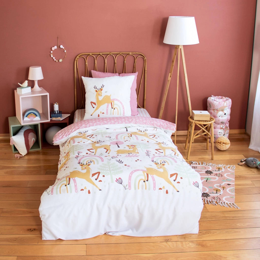 Set biancheria da letto in microfibra reversibile stampata foresta