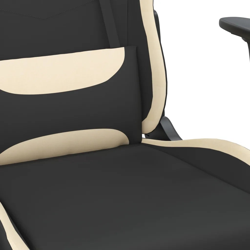 Sedia da Gaming Nero e Crema in Tessuto 345491