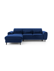 Divano ad angolo convertibile blu navy angolo sinistro 4 posti FABLE