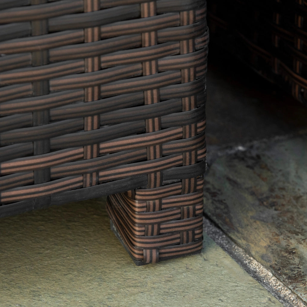 Tavolino da giardino in rattan con piano in vetro temperato ¨C Xylo ¨C 85x50x39 cm marrone