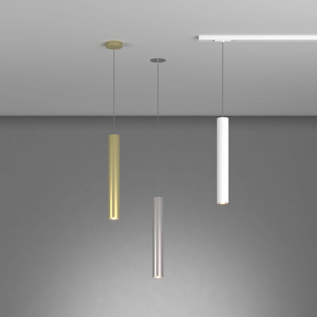 1203 SOSPENSIONE TONDA 1 LUCE ATTACCO GU10 COLORE ALLUMINIO CON CAVO CM 250 ROSONE DA ACQUISTARE SEPARATAMENTE