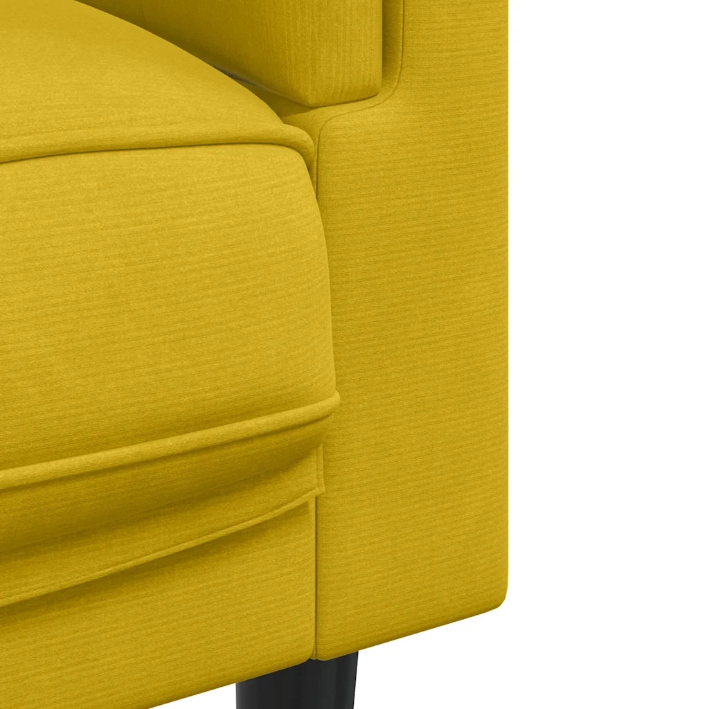 Set di Divani 2 pz con Cuscini Giallo in Velluto