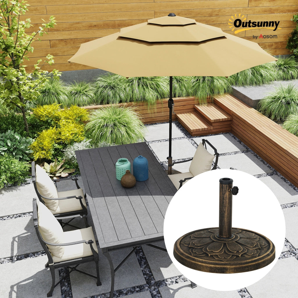 Base per ombrellone da giardino ¨C Minimal ¨C bronzo ?46x33 cm 12 kg