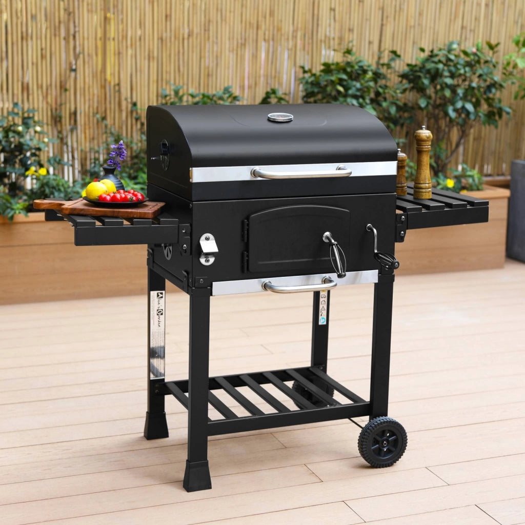 Barbecue a carbonella con copertura, nero