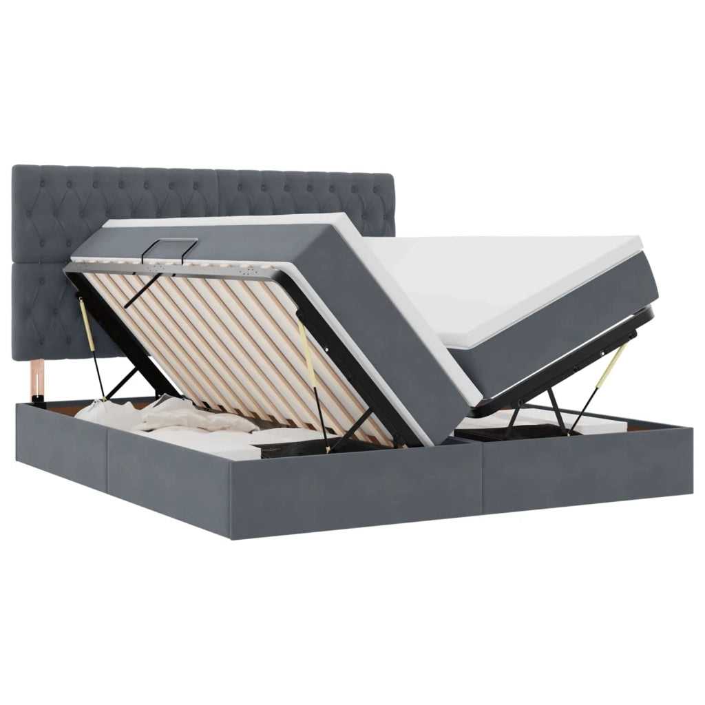 Letto con Contenitore Grigio scuro 180 x 200 cm Velluto 3372258